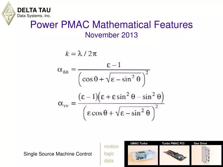 power pmac mathematical features november 2013