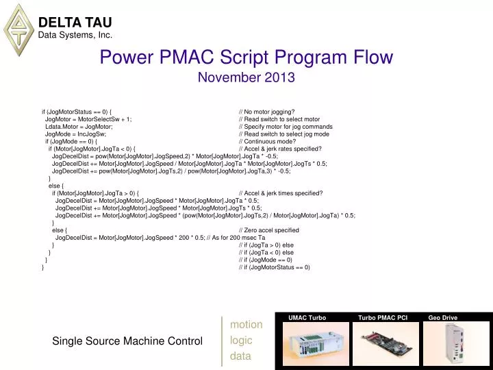 power pmac script program flow november 2013