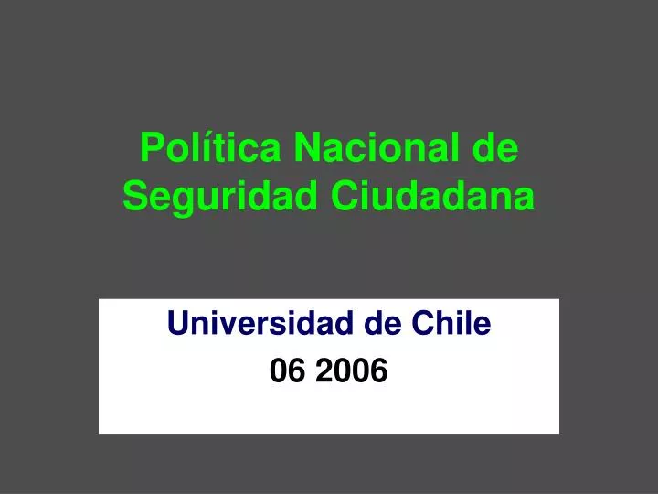 pol tica nacional de seguridad ciudadana