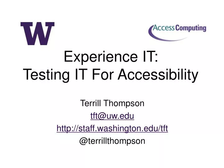experience it testing it for accessibility