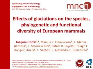 Effects of glaciations on the species, phylogenetic and functional diversity of European mammals