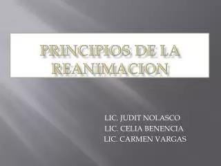 principios de la reanimacion