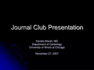 Journal Club Presentation