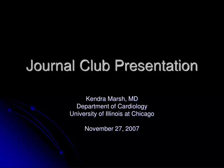 journal club presentation