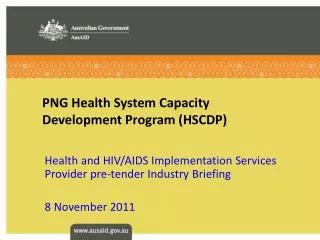 PNG Health System Capacity Development Program (HSCDP)