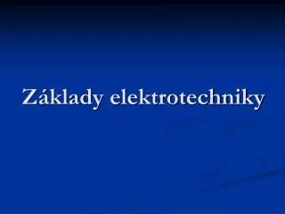 z klady elektrotechniky