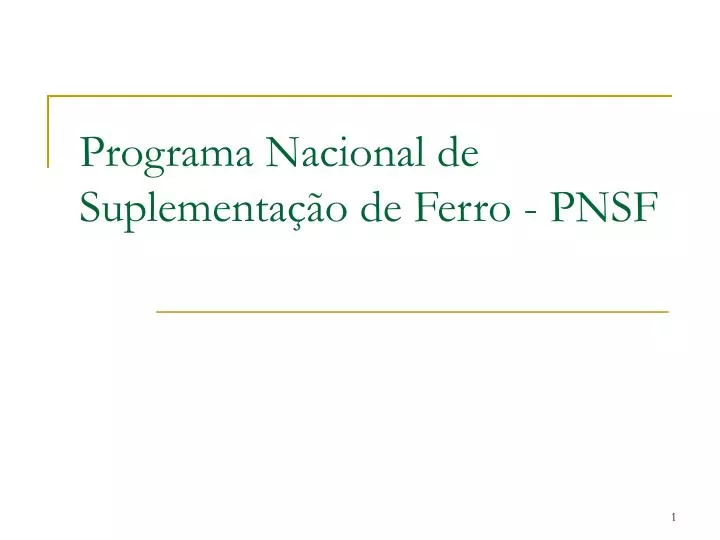 programa nacional de suplementa o de ferro pnsf