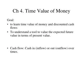Ch 4. Time Value of Money