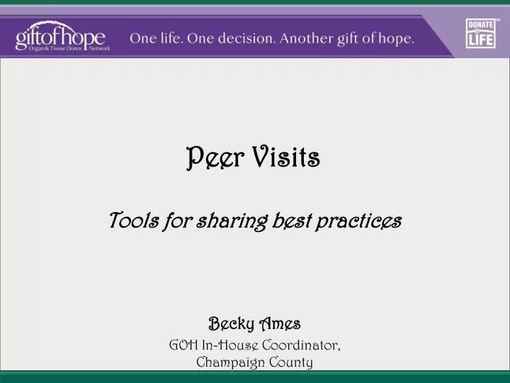 peer visits tools for sharing best practices