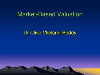 Market-Based Valuation