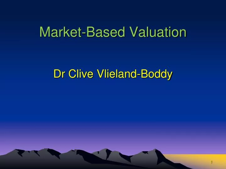 market based valuation