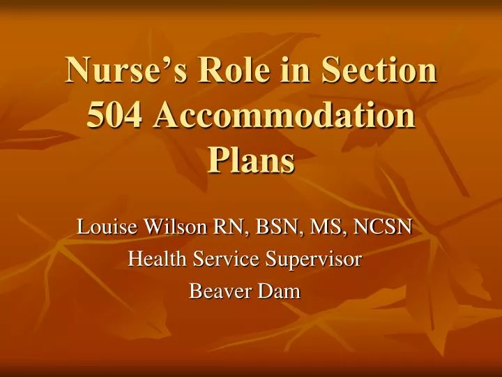 nurse s role in section 504 accommodation plans