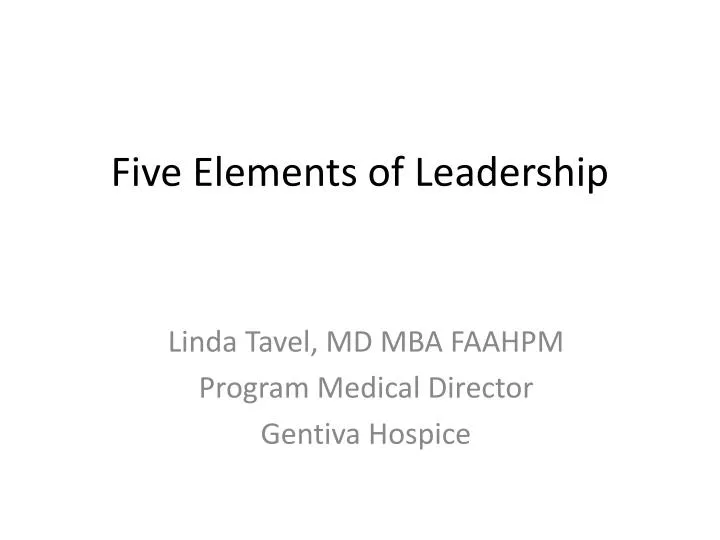 five elements of leadership
