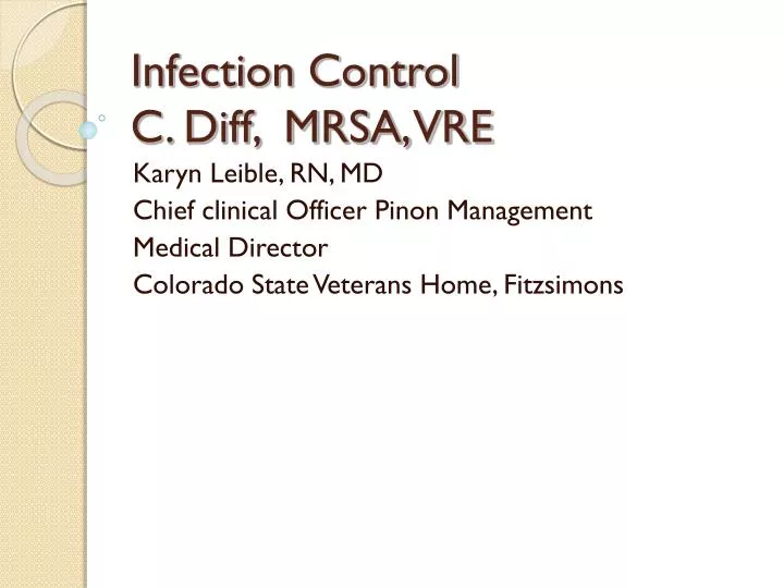 infection control c diff mrsa vre