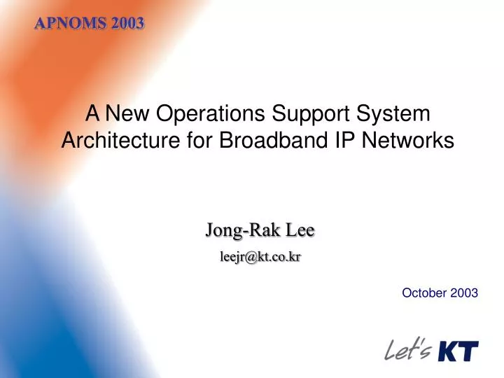 a new operations support system architecture for broadband ip networks