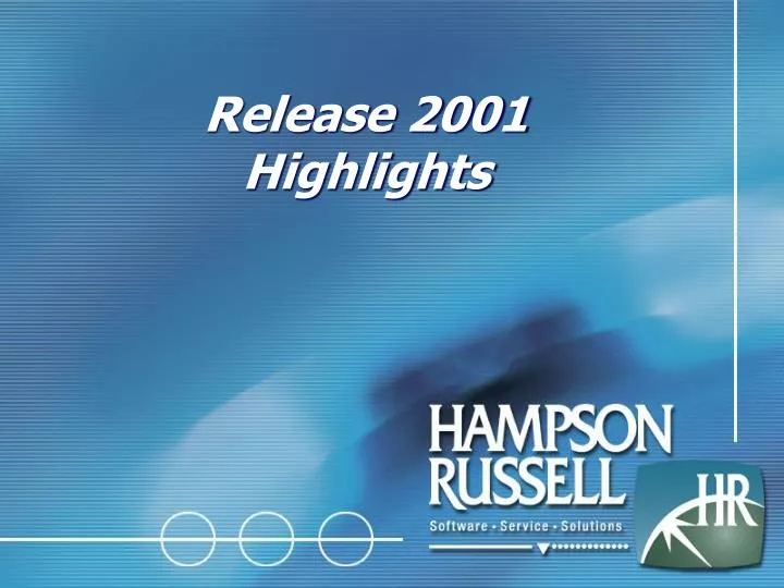 release 2001 highlights