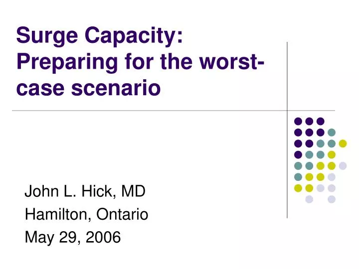 surge capacity preparing for the worst case scenario