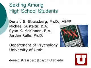 Sexting Among High School Students