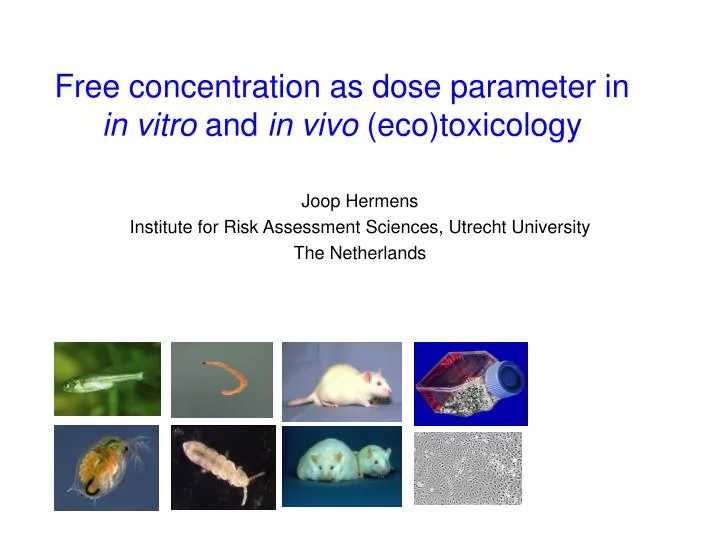 free concentration as dose parameter in in vitro and in vivo eco toxicology