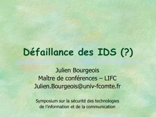 d faillance des ids