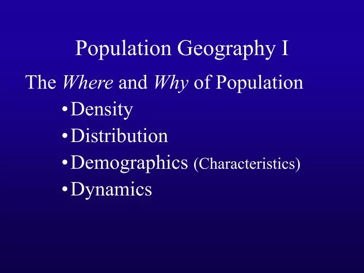 population geography i