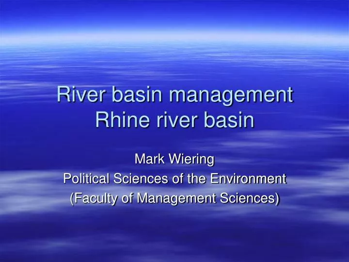 river basin management rhine river basin