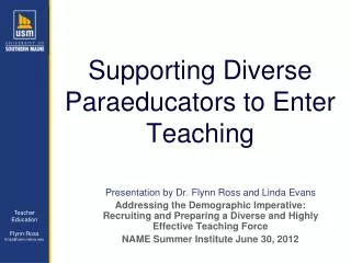 Supporting Diverse Paraeducators to Enter Teaching
