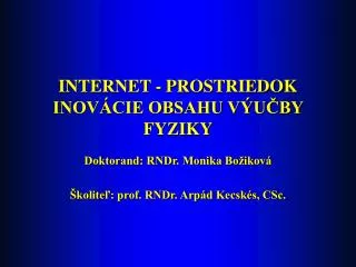 internet prostriedok inov cie obsahu v u by fyziky
