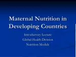 Maternal Nutrition in Developing Countries - slide 1