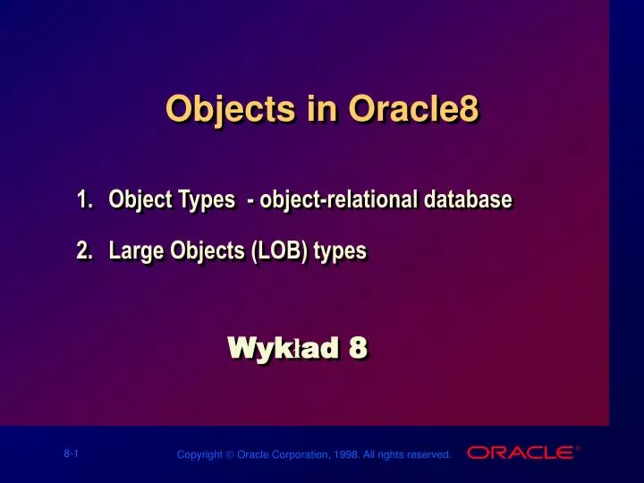 objects in oracle8