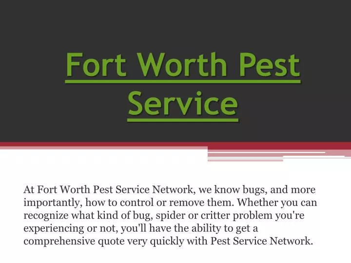 fort worth pest service