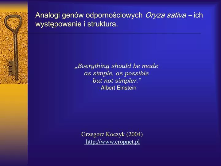 analogi gen w odporno ciowych oryza sativa ich wyst powanie i struktura