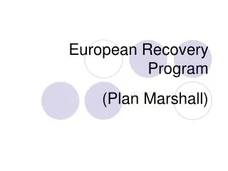 european recovery program