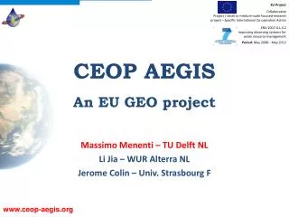 CEOP AEGIS An EU GEO project