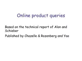 Online product queries
