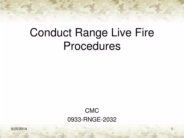 conduct range live fire procedures