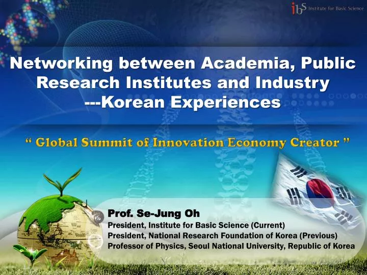 networking between academia public research institutes and industry korean experiences