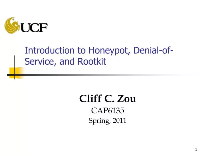 introduction to honeypot denial of service and rootkit