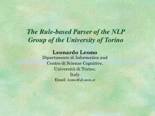 The Rule-based Parser of the NLP Group of the University of Torino