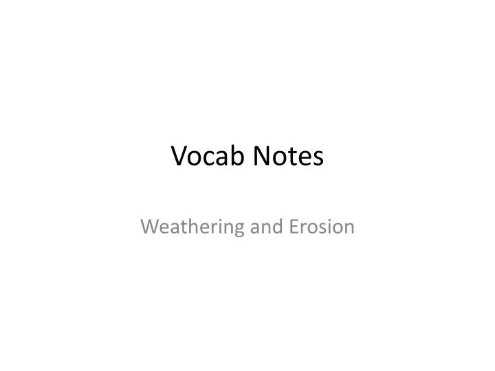 vocab notes