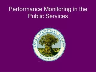 Performance Monitoring in the Public Services