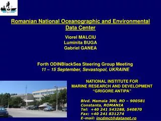 Romanian National Oceanographic and Environmental Data Center