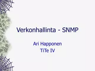 verkonhallinta snmp