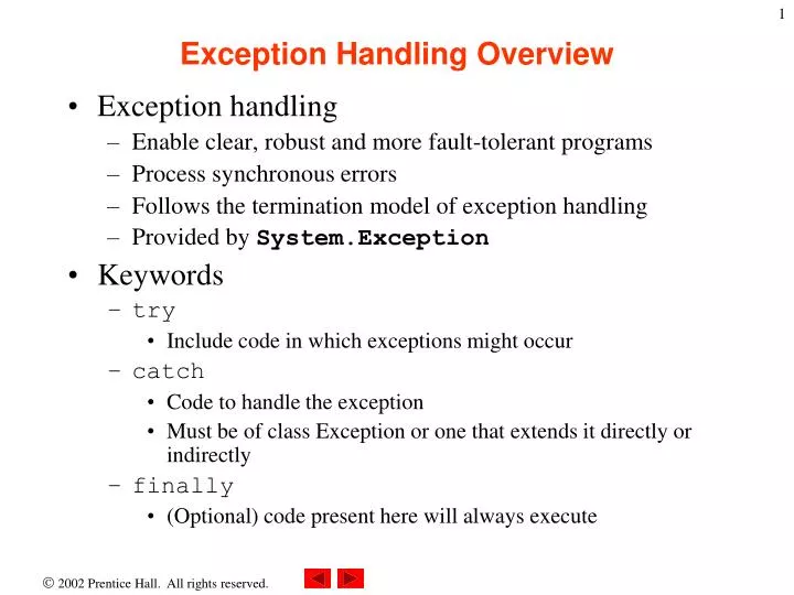 exception handling overview