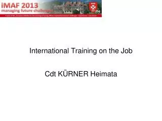 International Training on the Job