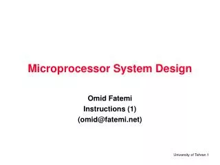 Microprocessor System Design