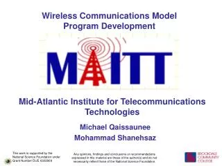 Wireless Communications Model Program Development