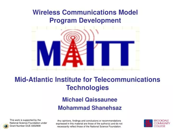 wireless communications model program development