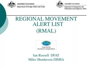 REGIONAL MOVEMENT ALERT LIST (RMAL)