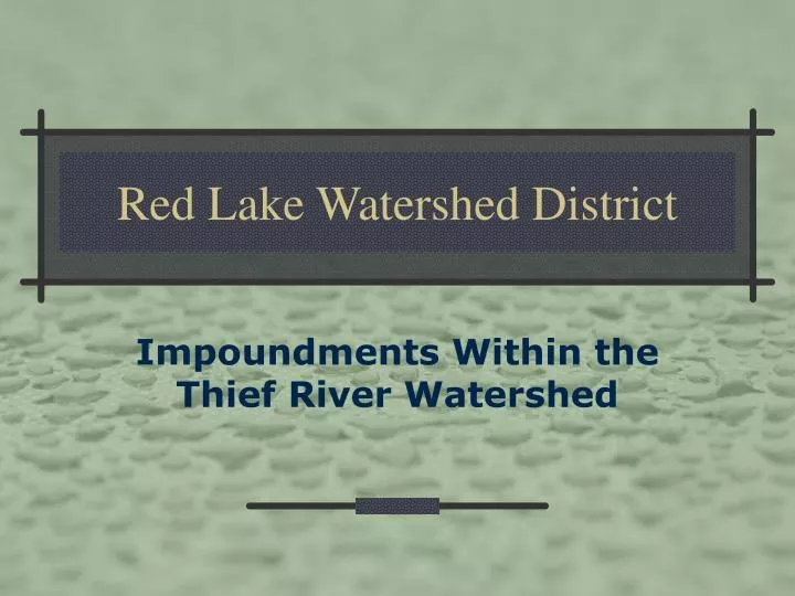 red lake watershed district